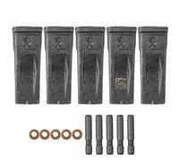 SMRR-MACHINE Lot de 5 dents de godet en acier forgé 1U3202 1U-3202 avec broches 8E6208 et retenue 8E6209 Compatible avec pelle à poussière Caterpillar Style J200 Series à usage général