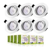 SMRT Bojim Lot de 6 x LED Spots Encastrables GU10 Lampe de Plafond Blanc Chaud Plafonnier Encastré 6W 2800K 600lm eqv. 54W Non