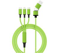 Smrter Câble de charge USB USB 2.0 Connecteur Lightning , USB-A mâle, USB-C® mâle, USB-Micro-B mâle 1.20 m vert avec fonction OTG