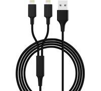 Smrter Câble de charge USB USB 2.0 USB-A mâle, Connecteur Lightning 1.20 m noir SMRTER_HYDRA_DUO_L