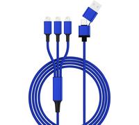 Smrter Câble de charge USB USB 2.0 USB-A mâle, USB-C® mâle, Connecteur Lightning 1.20 m bleu SMR