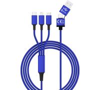Smrter Câble de charge USB USB 2.0 USB-A mâle, USB-C® mâle, Connecteur Lightning , USB-Micro-B mâle 1.20 m bleu