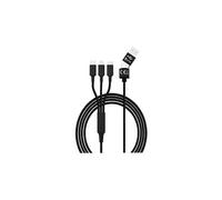 Smrter Câble de charge USB USB 2.0 USB-A mâle, USB-C mâle, Connecteur Lightning , USB-Micro-B mâle 1.20 m noir SMRTER_HYDRA_ULT_BK