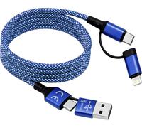 Smrter Câble de charge USB USB-C® mâle, USB-A mâle, Connecteur Lightning 1 m bleu SMRTER_MAGNETO_ULT_BL