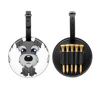 SMSJTMWHN Adorable sac de rangement en cuir de luxe imprimé schnauzer pour tees de golf et porte-balles. Rangez vos t-shirts, balles de golf, cartes de score et crayon.