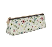 SMSJTMWHN Atomic Trousse à crayons triangulaire en cuir avec motif étoilé pour stylos, cosmétiques, fournitures de bureau, pour femme et homme