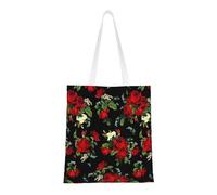 SMSJTMWHN Beau sac fourre-tout en toile avec imprimé rose, sac à provisions, sac à bandoulière, cadeau