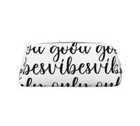 SMSJTMWHN Good Vibes Only Trousse à crayons en cuir avec fermeture éclair spacieuse et élégante