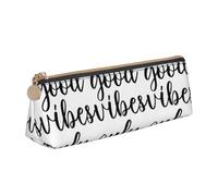 SMSJTMWHN Good Vibes Only Trousse à crayons triangulaire en cuir avec imprimé pour stylos, cosmétiques, fournitures de bureau, pour femme et homme