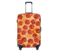 SMSJTMWHN Housse de bagage 3D Pizza Pepperoni élastique lavable extensible protection anti-rayures, jolie esthétique, noir, Medium
