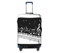 SMSJTMWHN Housse de protection élastique lavable pour clés de piano avec notes de musique - Housse de protection anti-rayures - Esthétique, noir, Small