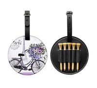 SMSJTMWHN Love On The Bike Sac de rangement en cuir de luxe pour tee de golf et porte-balles. Rangez vos t-shirts, balles de golf, carte de score et crayon.