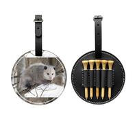 SMSJTMWHN Opossum Sac de rangement en cuir de luxe pour tees de golf et porte-balles. Rangez vos t-shirts, balles de golf, carte de score et crayon.