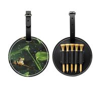 SMSJTMWHN Peace Tree Frog Sac de rangement en cuir de luxe pour tee de golf et support de balle - Rangez vos t-shirts, balles de golf, carte de score et crayon.