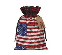 SMSJTMWHN Sac cadeau de qualité supérieure imprimé drapeau américain indépendance du 4 juillet pour cadeaux en vrac, parfait pour les bijoux, les femmes et les enfants