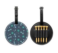 SMSJTMWHN Sac de rangement en cuir de luxe avec imprimé os et griffes de chien - Rangez vos t-shirts, balles de golf, carte de score et crayon.
