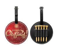 SMSJTMWHN Sac de rangement en cuir de luxe avec inscription « Merry Christmas Too » - Rangez vos t-shirts, balles de golf, carte de score et crayon.