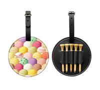 SMSJTMWHN Sac de rangement en cuir de luxe imprimé crème glacée pour tees de golf et porte-balles. Rangez vos t-shirts, balles de golf, cartes de score et crayon.