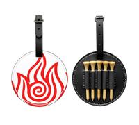 SMSJTMWHN Sac de rangement en cuir de luxe imprimé feu pour tees de golf et porte-balles. Rangez vos t-shirts, balles de golf, cartes de score et crayon.
