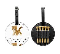 SMSJTMWHN Sac de rangement en cuir de luxe imprimé Jaguar pour tees de golf et porte-balles. Rangez vos t-shirts, balles de golf, cartes de score et crayon.
