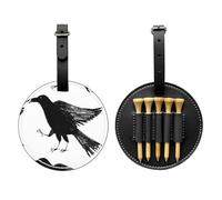 SMSJTMWHN Sac de rangement en cuir de luxe imprimé oiseaux pour tees de golf et porte-balles. Rangez vos t-shirts, balles de golf, carte de score et crayon.