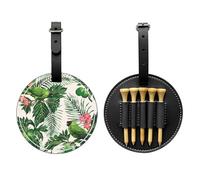 SMSJTMWHN Sac de rangement en cuir de luxe pour tee de golf avec imprimé perroquets et porte-balles. Rangez vos t-shirts, balles de golf, cartes de score et crayon.