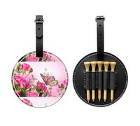 SMSJTMWHN Sac de rangement en cuir de luxe pour tee de golf et porte-balles. Rangez vos t-shirts, balles de golf, carte de score et crayon.