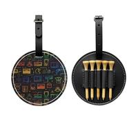 SMSJTMWHN Sac de rangement en cuir de luxe pour tee de golf et support de balle - Rangez vos t-shirts, balles de golf, carte de score et crayon.