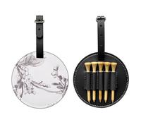 SMSJTMWHN Sac de rangement en cuir de luxe pour tee de golf et support de balle - Rangez vos t-shirts, balles de golf, cartes de score et crayon.