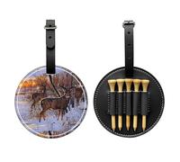 SMSJTMWHN Sac de rangement en cuir de luxe pour tee de golf et support de balle - Rangez vos t-shirts, balles de golf, carte de score et crayon.