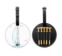 SMSJTMWHN Sac de rangement en cuir de luxe pour tees de golf et porte-balles. Rangez vos t-shirts, balles de golf, carte de score et crayon.