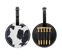 SMSJTMWHN Sac de rangement en cuir de vachette de luxe pour tee de golf et porte-balles. Rangez vos t-shirts, balles de golf, cartes de score et crayon.