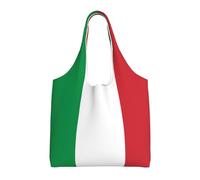 SMSJTMWHN Sac fourre-tout de cuisine réutilisable en toile avec drapeau de l'Italie, sac fourre-tout esthétique, réutilisable, sac à bandoulière pour salle de sport, voyage, travail