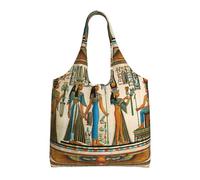 SMSJTMWHN Sac fourre-tout de cuisine réutilisable pour femme dans l'Égypte ancienne, sac fourre-tout en toile, sac fourre-tout esthétique, réutilisable, sac à bandoulière pour salle de sport, voyage