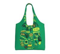 SMSJTMWHN Sac fourre-tout réutilisable en toile avec citation psychique ananas - Sac fourre-tout esthétique et réutilisable pour salle de sport, voyage, travail