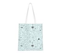 SMSJTMWHN Sac fourre-tout réutilisable en toile avec impression chimie