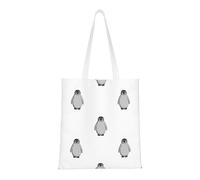 SMSJTMWHN Sac fourre-tout réutilisable en toile avec imprimé pingouin gris