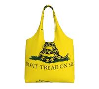 SMSJTMWHN Sac fourre-tout réutilisable en toile avec inscription « Don't Tread On Me » - Sac fourre-tout esthétique et réutilisable pour salle de sport, voyage, travail