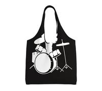SMSJTMWHN Sac fourre-tout réutilisable en toile pour batteur, sac fourre-tout esthétique, réutilisable pour salle de sport, voyage, travail