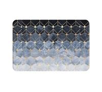 SMSJTMWHN Tapis de bienvenue, hexagones bleus et diamants, pour entrée intérieure et extérieure, tapis de sol à profil bas, facile à nettoyer, tapis d'entrée avant, décoration d'intérieur, 61 x 40,6