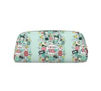 SMSJTMWHN Trousse à crayons en cuir avec illustration « I Love The 90s » - Spacieuse et élégante - Fermeture éclair - Pour le bureau