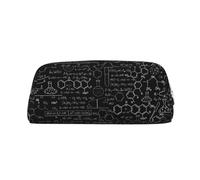 SMSJTMWHN Trousse à crayons en cuir avec impression abstraite, science, chimie, trousse spacieuse et élégante avec fermeture éclair, trousse à crayons pour le bureau