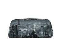 SMSJTMWHN Trousse à crayons en cuir avec impression de nuit aérienne Hong Kong - Spacieuse et élégante - Fermeture éclair - Pour le bureau