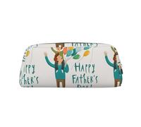 SMSJTMWHN Trousse à crayons en cuir avec impression « Happy Fathers Day By Son » - Spacieuse et élégante - Fermeture éclair - Pour le bureau
