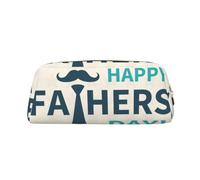 SMSJTMWHN Trousse à crayons en cuir avec impression « Happy Fathers Day », spacieuse et élégante, fermeture éclair, trousse à crayons pour le bureau