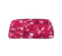 SMSJTMWHN Trousse à crayons en cuir avec imprimé cœur pour la Saint Valentin, spacieuse et élégante avec fermeture éclair