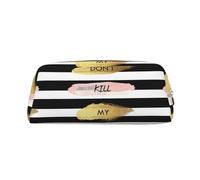 SMSJTMWHN Trousse à crayons en cuir avec imprimé « Don't Kill My Vibe » - Spacieuse et élégante - Fermeture éclair - Pour bureau