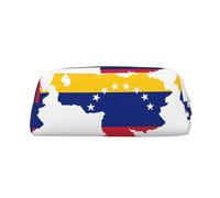 SMSJTMWHN Trousse à crayons en cuir avec imprimé drapeau du Venezuela - Spacieuse et élégante - Fermeture éclair - Pour le bureau