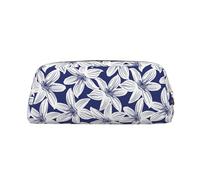 SMSJTMWHN Trousse à crayons en cuir avec imprimé floral d'hibiscus tropical, trousse spacieuse et élégante avec fermeture éclair, trousse à crayons pour le bureau