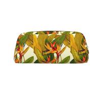 SMSJTMWHN Trousse à crayons en cuir avec imprimé floral tropical, spacieuse et élégante avec fermeture éclair, trousse à crayons pour le bureau